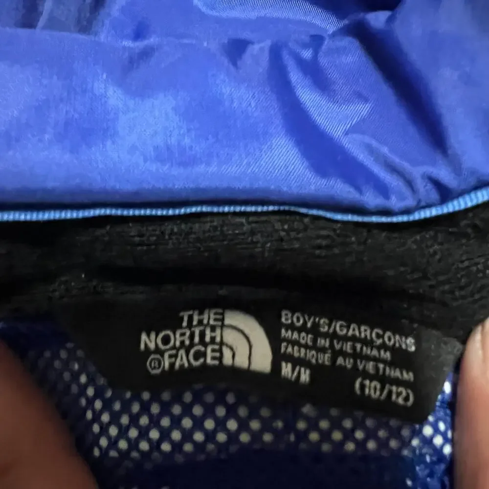 The North Face Jacket Kids Boys Medium 10-12 Blue Rain Nylon Hooded Coat